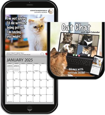 Turner Photographic Cat Chat Photo Die Cut Mini Wall Calendar (25998950061) in Saudi Arabia