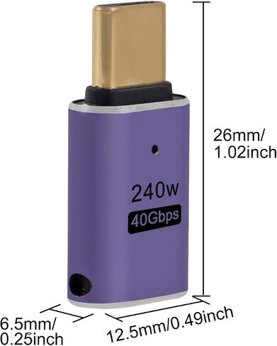 4 قطع بزاوية يمنى 90 درجة محول/موصل USB C ذكر إلى أنثى، موسع محول USB من النوع C يدعم 240 وات، 40 جيجابت في الثانية، 8 كيلو عند 60 هرتز لسطح البخار، ماك بوك، ثاندربولت إلخ (الانحناء الجانبي 90 درجة) in Kuwait
