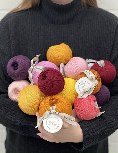 About Strings Lazy Wool - Merino Wool Blend No. 3 Light DK Yarn, 50g 109 Yards per Ball, 4-Pack (Lavender) in Kuwait