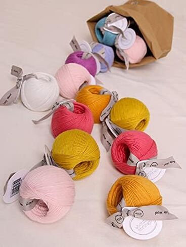 About Strings Lazy Wool - Merino Wool Blend No. 3 Light DK Yarn, 50g 109 Yards per Ball, 4-Pack (Lavender) in Kuwait