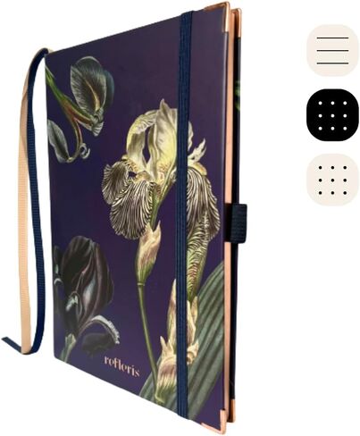 Bullet Dotted Journal with Ivory Paper Floral Hardcover Notebook with Pen Loop, 2 Ribbons, and Inner Pocket - 120 GSM - Elegant Metallic Edges (Blush Pink, Dot Grid) in Saudi Arabia