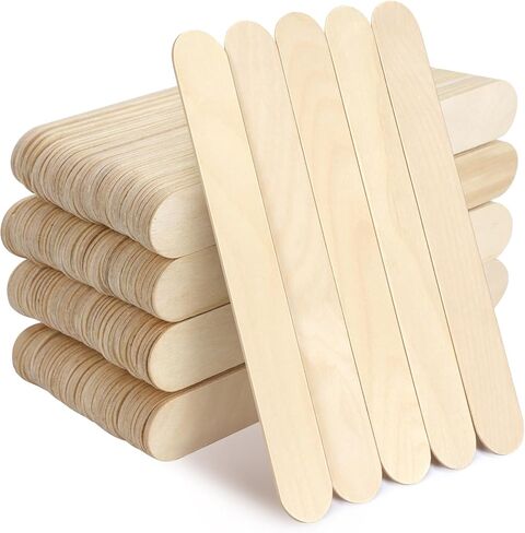 TKOnline 250 Pieces Jumbo Craft Sticks, 8 Inch Wooden Large Tongue Depressor Sticks, Jumbo Popsicle Sticks, Multi-Functional Wooden Sticks for Hair Removal and Waxing Supplies, Crafting in Saudi Arabia