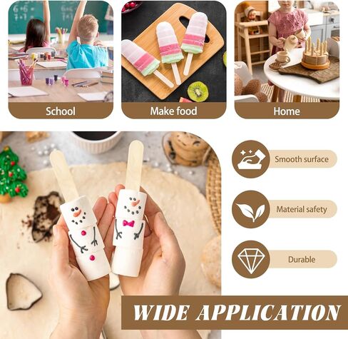 TKOnline 250 Pieces Jumbo Craft Sticks, 8 Inch Wooden Large Tongue Depressor Sticks, Jumbo Popsicle Sticks, Multi-Functional Wooden Sticks for Hair Removal and Waxing Supplies, Crafting in Saudi Arabia