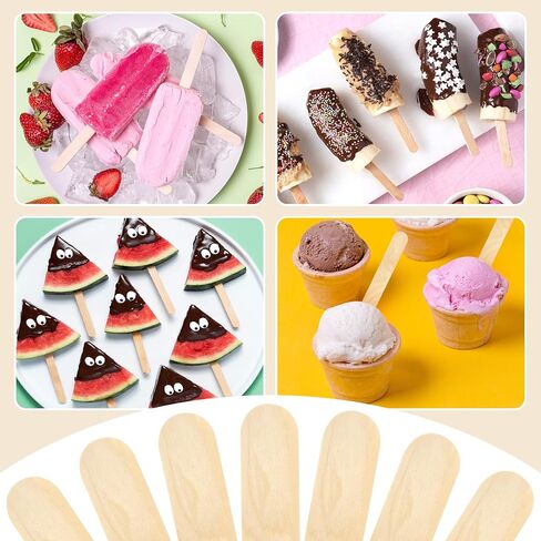 TKOnline 250 Pieces Jumbo Craft Sticks, 8 Inch Wooden Large Tongue Depressor Sticks, Jumbo Popsicle Sticks, Multi-Functional Wooden Sticks for Hair Removal and Waxing Supplies, Crafting in Saudi Arabia