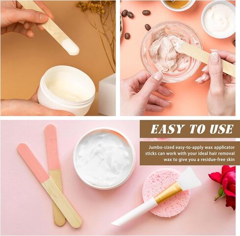TKOnline 250 Pieces Jumbo Craft Sticks, 8 Inch Wooden Large Tongue Depressor Sticks, Jumbo Popsicle Sticks, Multi-Functional Wooden Sticks for Hair Removal and Waxing Supplies, Crafting in Saudi Arabia