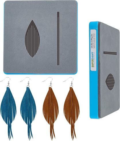 SUPERDANT Wooden Die Cutting Feather Tassel Leather Cutting Dies Earrings Die Cut DIY Leather Craft Wood Cutting Machine Faux Leather Dangle Drop Earrings for Jewelry Keychain Gifts in Saudi Arabia