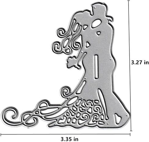 Metal 2pcs Lady Die Cuts, Madam Dress Cutting Die DIY Crafts Template Mould Stencils for DIY Embossing Card Making Album Decorative Paper Scrapbooking in Kuwait