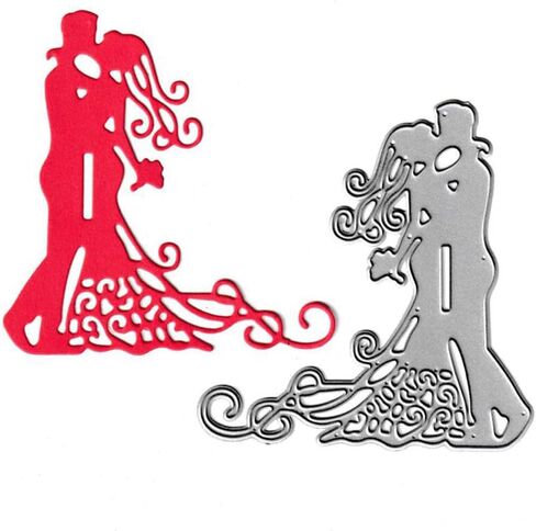 Metal 2pcs Lady Die Cuts, Madam Dress Cutting Die DIY Crafts Template Mould Stencils for DIY Embossing Card Making Album Decorative Paper Scrapbooking in Kuwait