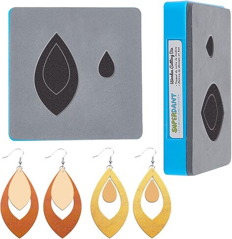 SUPERDANT Wooden Die Cutting Feather Tassel Leather Cutting Dies Earrings Die Cut DIY Leather Craft Wood Cutting Machine Faux Leather Dangle Drop Earrings for Jewelry Keychain Gifts in Saudi Arabia