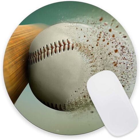 لوحة ماوس، لوحة ماوس بيسبول، لوحة ماوس قماشية مستديرة قابلة للغسل لأجهزة الكمبيوتر المحمول الخاصة بمكتب الألعاب، وسادات ماوس كمبيوتر لطيفة مطاطية غير قابلة للانزلاق للفأرة اللاسلكية، وسادات ماوس لطيفة للمكتب 7.9 × 7.9 × 0.12 بوصة in Saudi Arabia