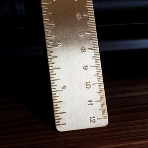 12cm Scale Vintage Brass Straight Ruler Bookmark Brass Creative and Exquisite Workmanship Book Covers and Book Accessories in Saudi Arabia