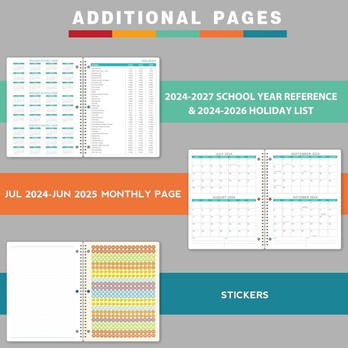 Student Planner 2024-2025 - Academic Planner 2024-2025 from July 2024 - June 2025, 11" × 9", Weekly Lesson Planner with Stickers, Week's Goals, Printed Tabs and Golden Twin-Wire Binding in Saudi Arabia