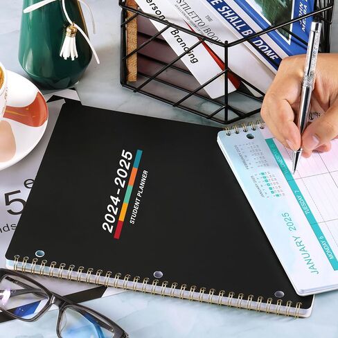 Student Planner 2024-2025 - Academic Planner 2024-2025 from July 2024 - June 2025, 11" × 9", Weekly Lesson Planner with Stickers, Week's Goals, Printed Tabs and Golden Twin-Wire Binding in Saudi Arabia