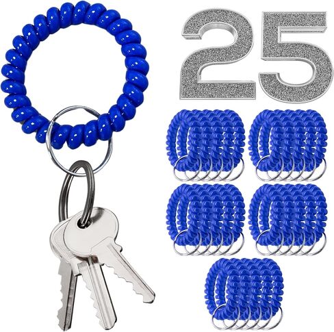 Pack of 25 Black Wristlet Badge Holder – Elastic Keychain Wristband Stretchable Spiral Bracelet Holder for Gym Pool Spring Spiral Coil in Kuwait