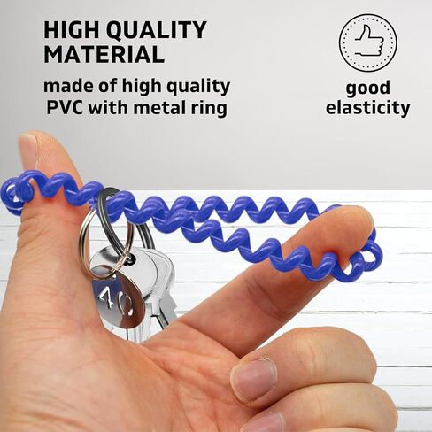 Pack of 25 Black Wristlet Badge Holder – Elastic Keychain Wristband Stretchable Spiral Bracelet Holder for Gym Pool Spring Spiral Coil in Kuwait
