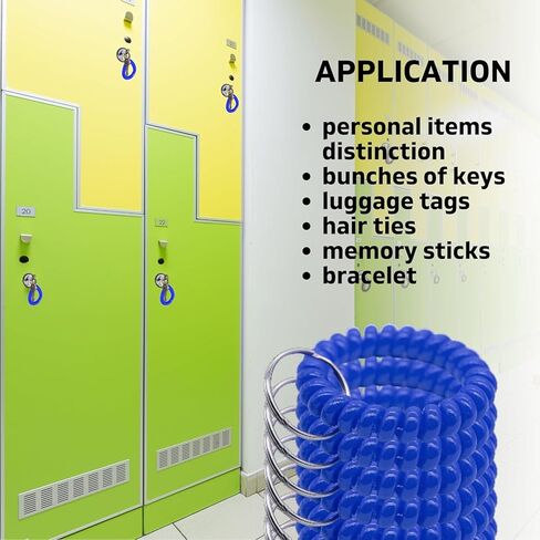 Pack of 25 Black Wristlet Badge Holder – Elastic Keychain Wristband Stretchable Spiral Bracelet Holder for Gym Pool Spring Spiral Coil in Kuwait