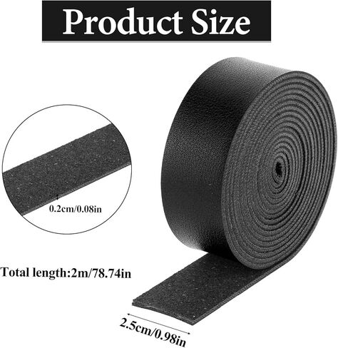 Faux Leather Strap Black Leather Strap 1 Inch Wide 80 Inches Long Leather Strap Leather Belt Strips Soft Leather for DIY Craft Hobby Workshop Tooling in Saudi Arabia