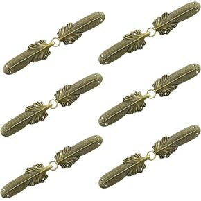 WANDIC Cloak Clasp Fasteners, 6 Pairs Feather-Shape Vintage Cape Sew On Hooks and Eyes Clasps Cardigan Clips for Clothing Sweater Shawl, Bronze in Kuwait