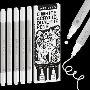 ARTISTRO 12 White Paint Pens for Rock Painting, Stone, Ceramic, Glass, Wood, Fabric, Scrapbooking, DIY Craft Making, Art Supplies, Card Making, Coloring, Acrylic Markers Medium Tip 3.0mm