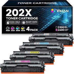 202X Toner Cartridges High Yield 4 Pack Replacement for HP 202X CF500X Toner Cartridges Compatible with MFP M281fdw M281cdw M281fdn M254dw M254dn Printer Ink (Black Cyan Yellow Magenta)