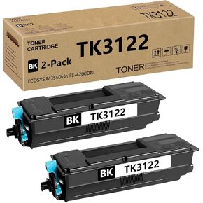Compatible TK 3122 TK3122 Toner Cartridge Replacement for Kyocera TK3122 TK-3122 for ECOSYS FS-4200DN M3550idn Printers 21,500 Pages 2 Pack