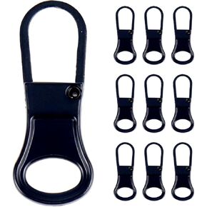HEVSTIL 10 Pack Zipper Pull Replacement for Small Holes Zipper,Detachable Zipper Pulls Zipper Replacement Zipper Repair Kit Zipper Replacement Slider for Coat Shoes Suitcase Backpack,Gold