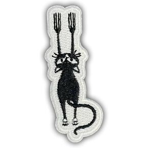 Cute Black Cat Scratches and Holds Tightly Patch, Sew On Iron Cute Cat Embroidery Patches for Clothes Backpacks Hats Jeans Bags, Embroidered Patches, DIY Iron On Patch, Gift for Cat Lovers