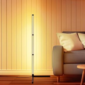 PMS Corner Floor Lamp, 4FT Modern Minimalist Standing lamp, Adjustable Lighting Direction for Living Room, Bedroom, Office (Warm White)
