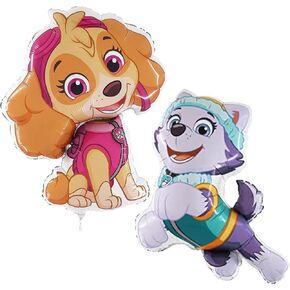 Toyland® Pack Of 2 - Paw Patrol Foil Balloon Pack - 1 x 32" Skye & 1 x 34" Avalanche/Everest Shaped Character Foil Balloons