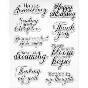 PATIKIL Transparent Silicone Stamps, 1 Pcs T1996 Text Clear Stamps for Card Making Decoration DIY Scrapbooking Embossing Album Decor Craft, Clear