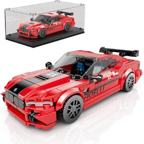 Mould King Speed Champion M8 Racing Car Building Kit with Acrylic Display Case, 27072 Collectible Model Car Kits, Building Blocks Kit Racing Toy Cars for Adult Kids 8+(481 PCS)