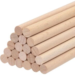 MECCANIXITY Wooden Dowel Rods Wood Sticks, 4"x0.31" Round Wooden Dowels Rod for DIY, Arts Decoration, Crafts Wand, Handmade Small House Rods, Pack of 20