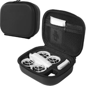 Carrying Case for DJI NEO, Portable PU Leather Travel Storage Handle Bag for DJI NEO Drone and Accessories, Black