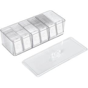 OMISTAR 1 oz Silver Bar Storage, Clear Plastic Storage Box with 60 Small Cases, Clear Silver Bar Holder, Silver Bar Box with Lid, Silver Bullion Container for Collection, Casino Theme Party