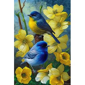 مجموعات الطلاء الماسي للزهور الصفراء 5D من RMSGOZO - مجموعات فنية كريستالية مستديرة بالكامل من الكريستال الماسي للبالغين والأطفال، لديكور الحائط وهدايا ديكور المزرعة (8 × 12 بوصة) in Kuwait