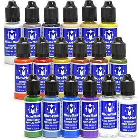 Micro-Mark Basic Color Airbrush Model Paint Set - Versatile Paint Set for Models, Miniatures, and Crafts