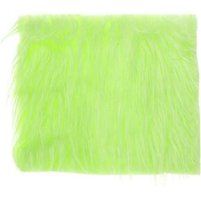 DMiotech 10"x10" Green Faux Fur Square Fabric, Fluffy Faux Fur for Crafts, Gnomes, Animal Costumes, Cushions