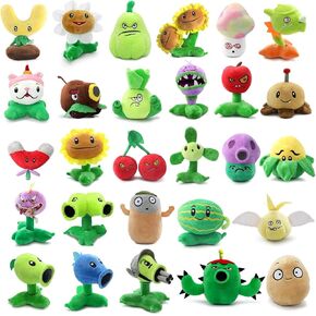 Maikerry 28 Pieces PVZ Plants Plush Figure Toy, Comprehensive Plant Toys,Great Gifts for Kids and Fans,Birthday and Halloween