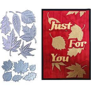 Arbuya 12pcs/Set Diffrent Leaves Cutting Dies for Card Making Autumn Leaves Oval Leaves Maple Leaves Die Cuts for Scrapbooking Paper Crafts Decoration