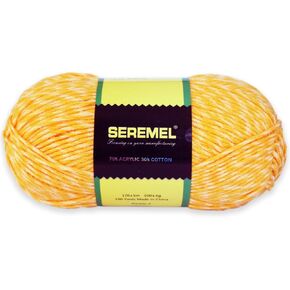 Cotton Acrylic Blended Colored Yarn, Soft Yarn Suitable for Sweaters, Scarves, and Hats,1 Pack Yarn 190 yds / 3.5 oz(Leaf Green)