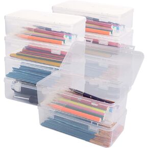 12 Pack Clear Pencil Box, 7.5 x 3.7x 2.4 Inch Large Capacity Plastic Pencil Boxes with Snap-tight Lid for Office Supplies Storage Organizer Stackable Design and Stylish in Kuwait