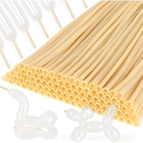 100 Pcs 260 Long Balloons,Metallic Gold Thickening Latex Long Balloons for Animal Model,Long Twisting Balloons for Halloween Animal Shape Model Weddings Birthdays Party Decorations(Metalgold)