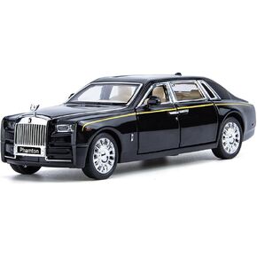 Toy Cars Rolls-Royce Phantom Model Black Alloy Collectibles Diecast Vehicles with Sound and Light