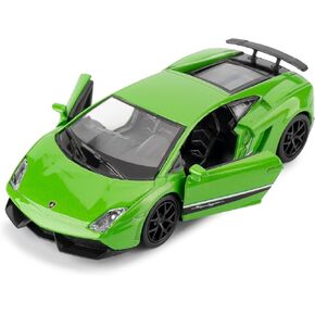 1:36 Lambor Gallardo Toy Car, Diecast Pull Back Model Car, Doors Open, Collection Kids Toy for Aged 3 and up, Gift Green