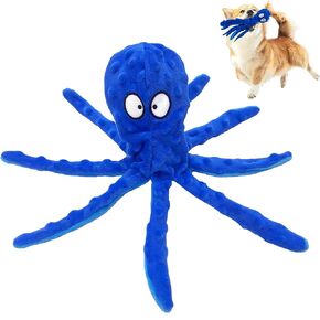 Squeaky Dog Toys, Dog Toys for Small, Medium and Large Breeds, Tough Dog Toys to Keep Them Busy, Durable and Soft Crinkle Plush Puppy Toys for Boredom (Octopus+Ducky) 2pack