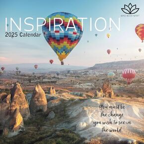 The Gifted Stationary 2025 Square Wall Calendar, Inspiration, 16-Month Mind, Body, Spirit Theme Hanging Calendar with 180 Reminder Stickers, Month Planner for Home, or Creative Spaces, 12x12 In