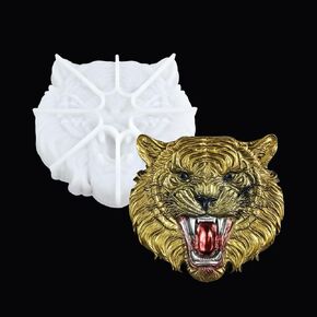 Tiger Head Resin Mold 3D Animal Silicone Mold Tiger Epoxy Resin Molds Wall Hanging Resin Mold Tiger Head Silicone Molds for Resin Casting DIY Art Crafts Wall Door Decor (Tiger Mold)