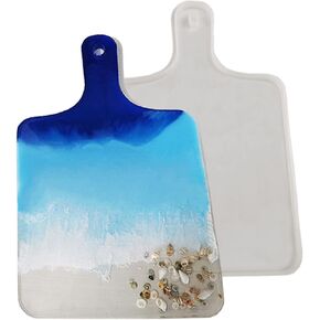 Resin Silicone Molds, Cheese Board Epoxy Resin Silicone Molds with Handles and Holes, Resin Charcuterie Board Cutting Board Template for Serving Tray, Platter(#1)