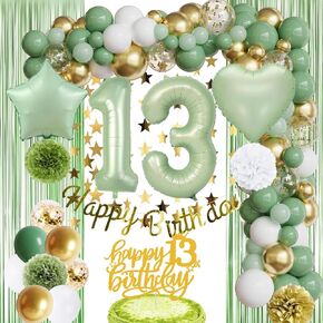 Adventure Awaits Baby Shower Decorations Let The Adventure Begin Backdrop Banner,Tablecloth,Sage Green Balloon Garland for Travel Themed Forest Mountains Woodland Animals Birthday Party Supplies Decor