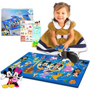 Disney Floor Puzzle Featuring Mickey Mouse Toy Story Disney Princess | 25 Piece Giant Disney 100 Puzzle for Kids